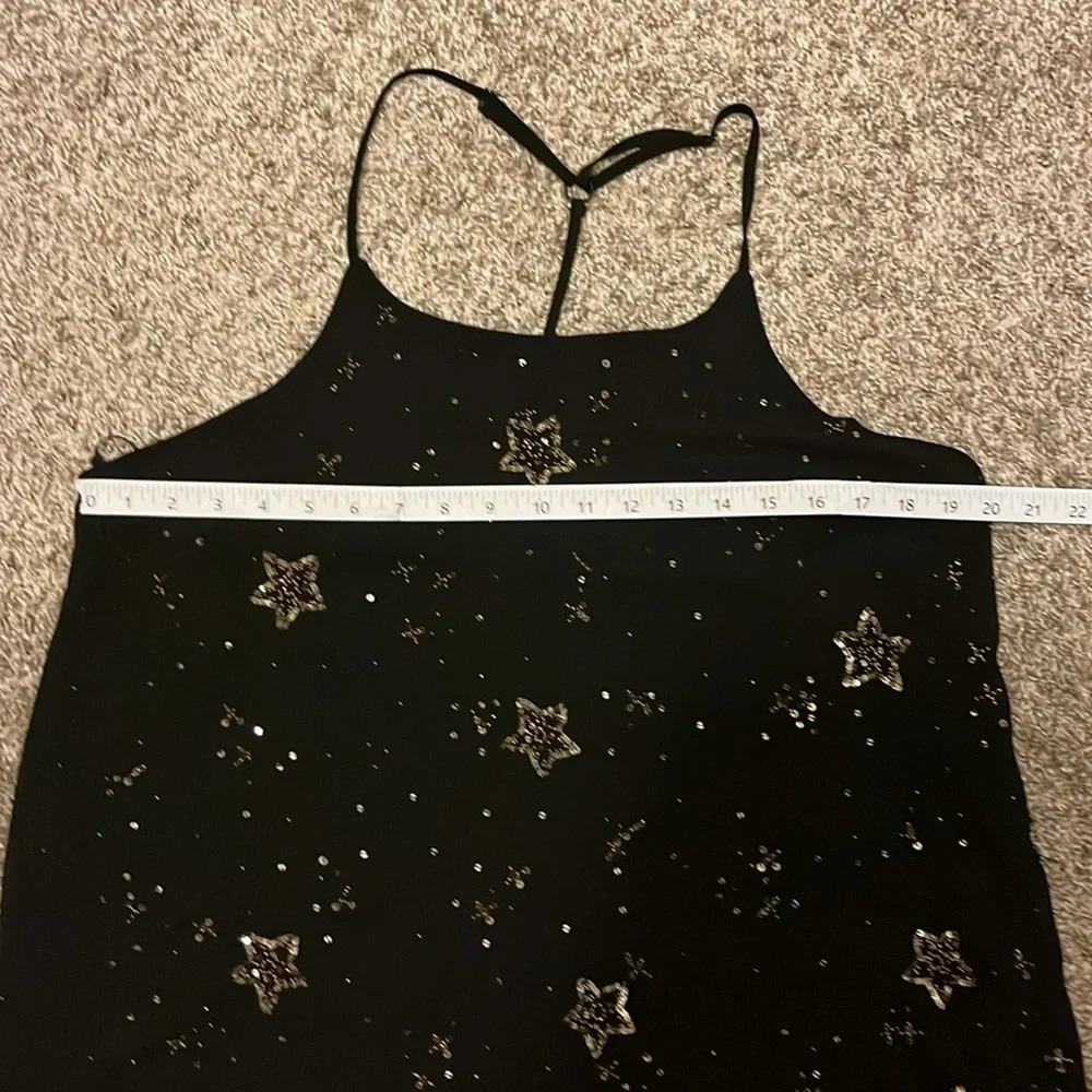 free people black with gold stars cami size large - Picture 3 of 12